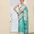 Sea green silk blended designer digital printed partywear saree