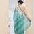 Sea green color silk blended designer digital printed partywear saree
