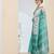 Sea green color silk blended designer digital printed partywear saree