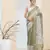 Olive color silk blended designer digital printed partywear saree