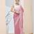 Pink color designer printed chiffon fabric ceremonial partywear saree