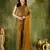 Gold designer lace border silk blend fabric ceremonial partywear saree