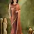 Brown color designer lace border silk blend fabric ceremonial partywear saree
