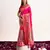 Pink faux banarasi silk fabric heavy partywear ceremonial saree