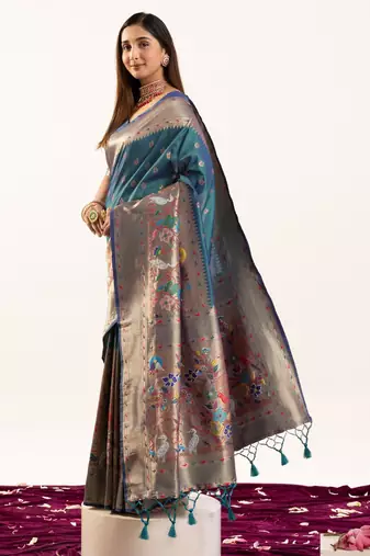Rama faux banarasi silk blend heavy partywear ceremonial saree