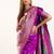 Wine color banarasi silk fabric heavy partywear ceremonial saree