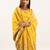 Yellow color banarasi silk fabric heavy partywear ceremonial saree