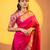 Pink color khadi raw silk fabric designer ceremonial traditional saree