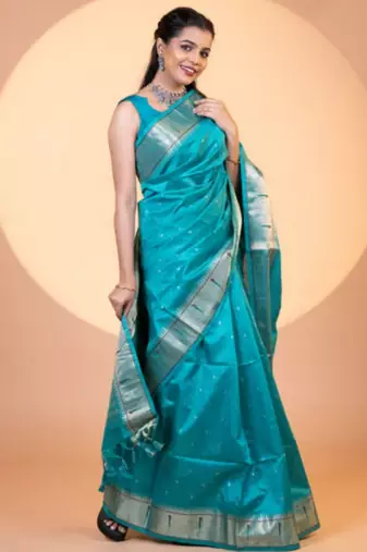 Rama khadi raw silk blend ceremonial traditional saree