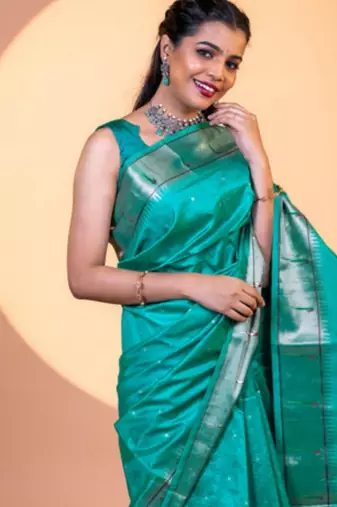 Rama khadi raw silk blend ceremonial traditional saree