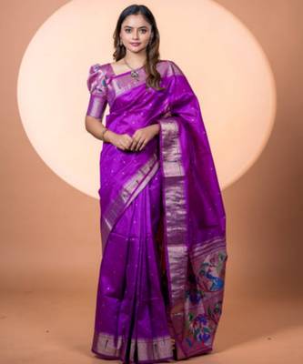 Wine khadi raw silk blend ceremonial traditional saree 1