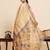 Beige color linen fabric beautful ethnic partywear saree