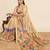 Beige color linen fabric beautful ethnic partywear saree
