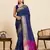 Nevy blue amazing silk fabric woven designer partywear saree