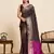 Coffee color amazing silk fabric woven designer partywear saree
