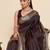 Coffee color amazing silk fabric woven designer partywear saree