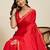Red color soft silk woven jari designer ethnic partywear saree