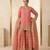 Peach heavy crunchy silk embroidered and sequins work salwar suit