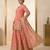 Peach heavy crunchy silk embroidered and sequins work salwar suit
