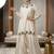 White embroidered with moti work heavy natural crep kurta with farshi salwar