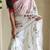 White Color  Flower Embroidory Work Tissue Saree