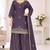 Onion color chinnon silk heavy embroidery work party wear plazo set