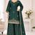 Teal color chinnon silk heavy embroidery work party wear plazo set