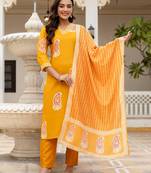 yellow rayon printed kurta sets