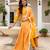 yellow rayon printed kurta sets