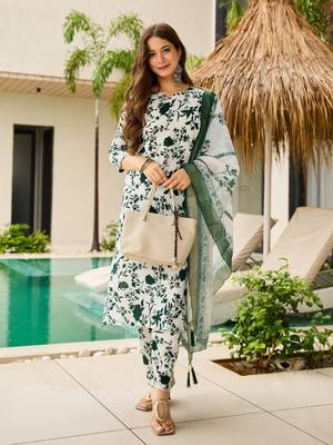 white silk blend printed kurta sets 1