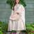 cream cotton blend embroidered kurta sets