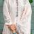 cream cotton blend embroidered kurta sets