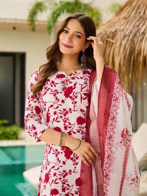 white silk blend printed kurta sets 3