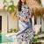 white silk blend printed kurta sets