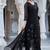 black georgette embroidered kurta sets