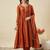 rust vichitra silk embroidered kurta sets