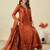 rust vichitra silk embroidered kurta sets