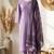 purple cotton blend embroidered kurta sets