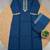 dark blue cotton blend embroidered kurta sets