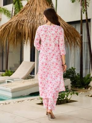 white silk blend printed kurta sets 3