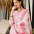 white silk blend printed kurta sets