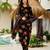 black silk blend printed kurta sets