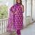 magenta cotton blend printed kurta sets