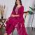 magenta rayon embroidered kurta sets