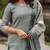 green cotton blend printed kurta sets