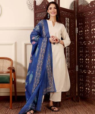 cream chanderi silk embroidered kurta sets 1