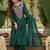 dark green viscose rayon embroidered kurta sets