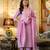 lavender viscose rayon embroidered kurta sets