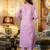 lavender viscose rayon embroidered kurta sets