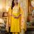 yellow viscose rayon embroidered kurta sets